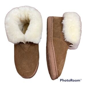 Superlamb Women's Sheepskin Hard Sole Bootie Slippers Sz 5 NWOT